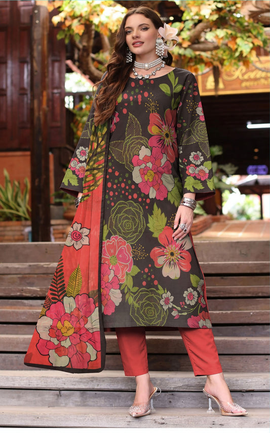 Preesa Premium Lawn – 3PC Printed unstitched Vol-1 D-3