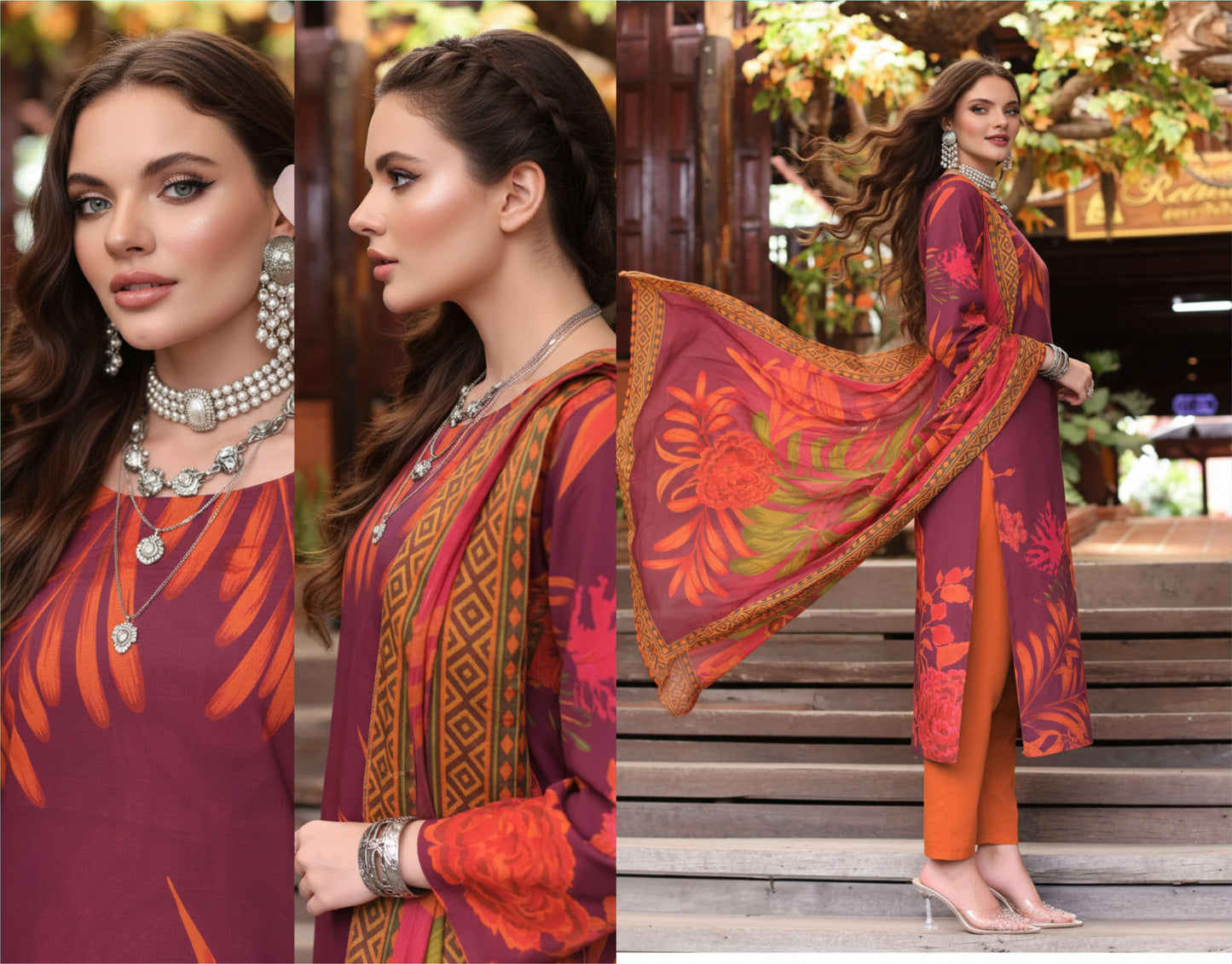 Preesa Premium Lawn – 3PC Printed unstitched Vol-1 D-4
