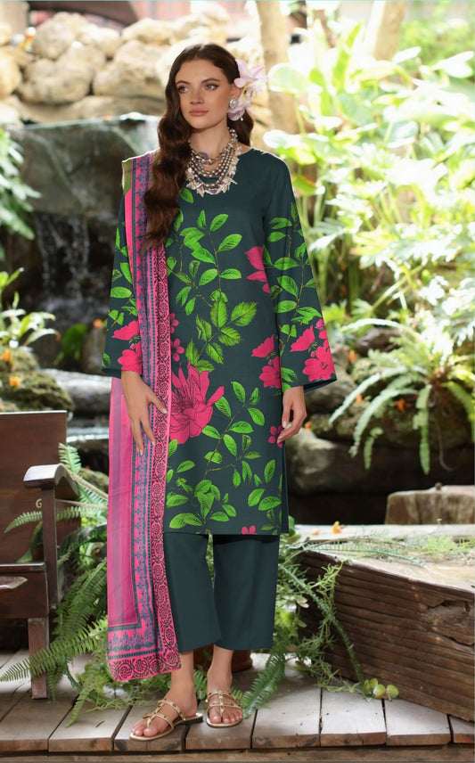 Preesa Premium Lawn – 3PC Printed unstitched Vol-1 D-1