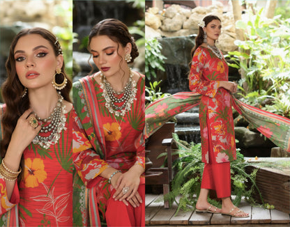 Preesa Premium Lawn – 3PC Printed unstitched Vol-1 D-2