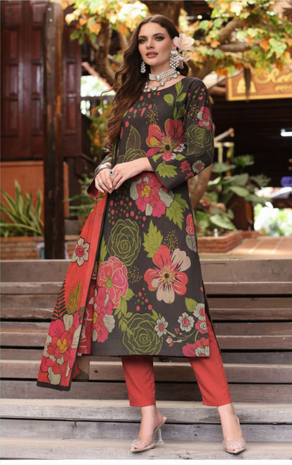 Preesa Premium Lawn – 3PC Printed unstitched Vol-1 D-3