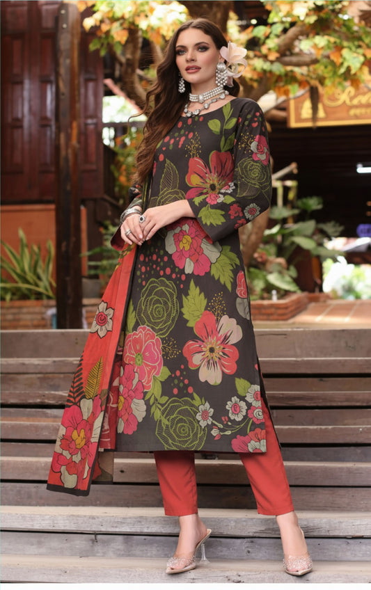 Preesa Premium Lawn – 3PC Printed unstitched Vol-1 D-3