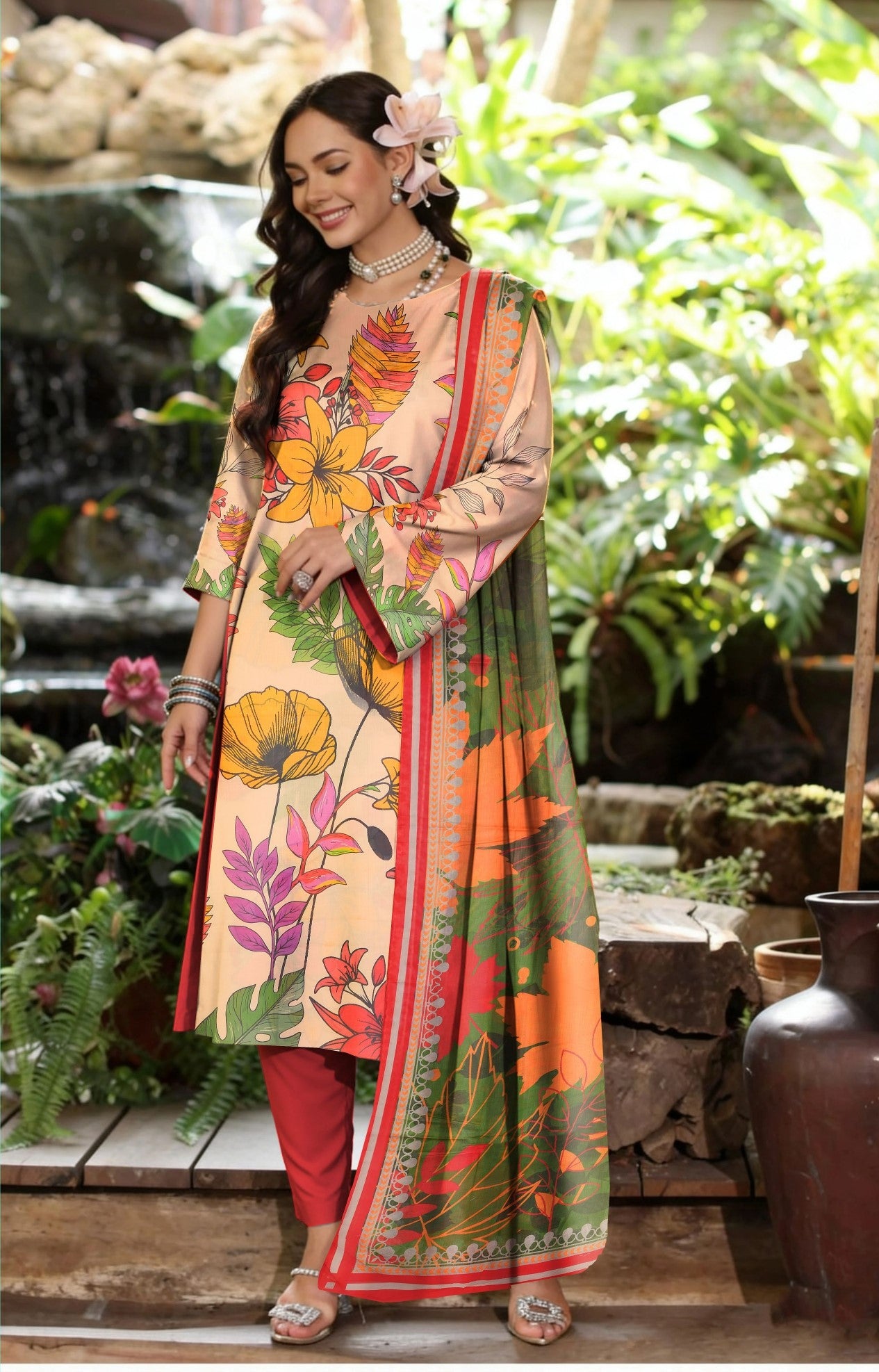 Preesa Premium Lawn – 3PC Printed unstitched Vol-1 D-6