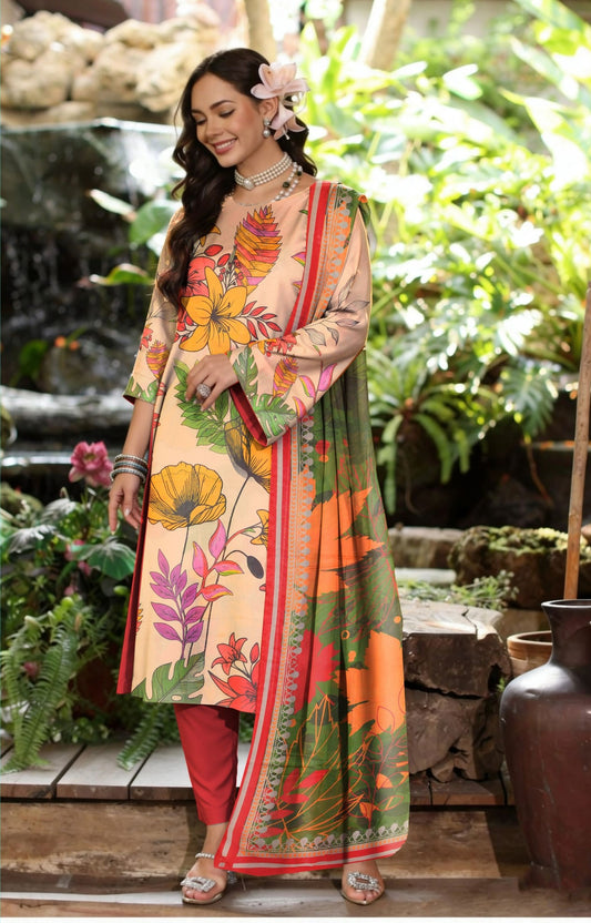 Preesa Premium Lawn – 3PC Printed unstitched Vol-1 D-6