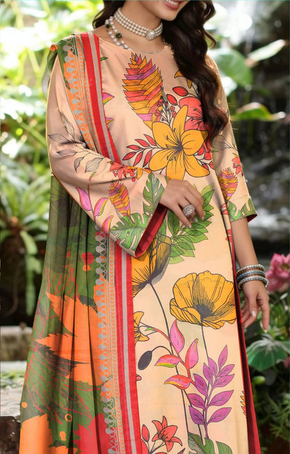 Preesa Premium Lawn – 3PC Printed unstitched Vol-1 D-6