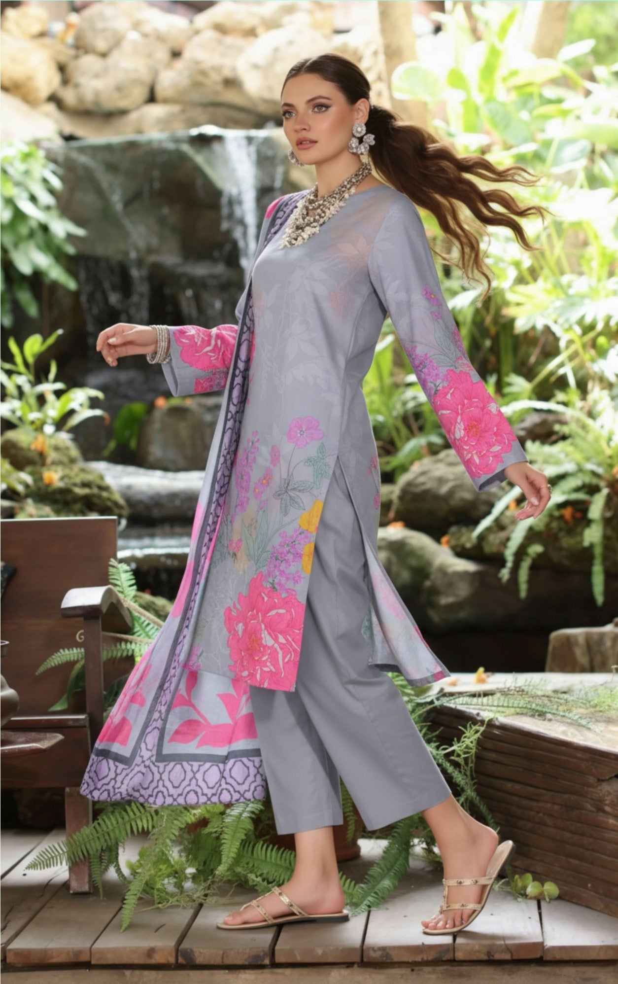 Preesa Premium Lawn – 3PC Printed unstitched Vol-1 D-8