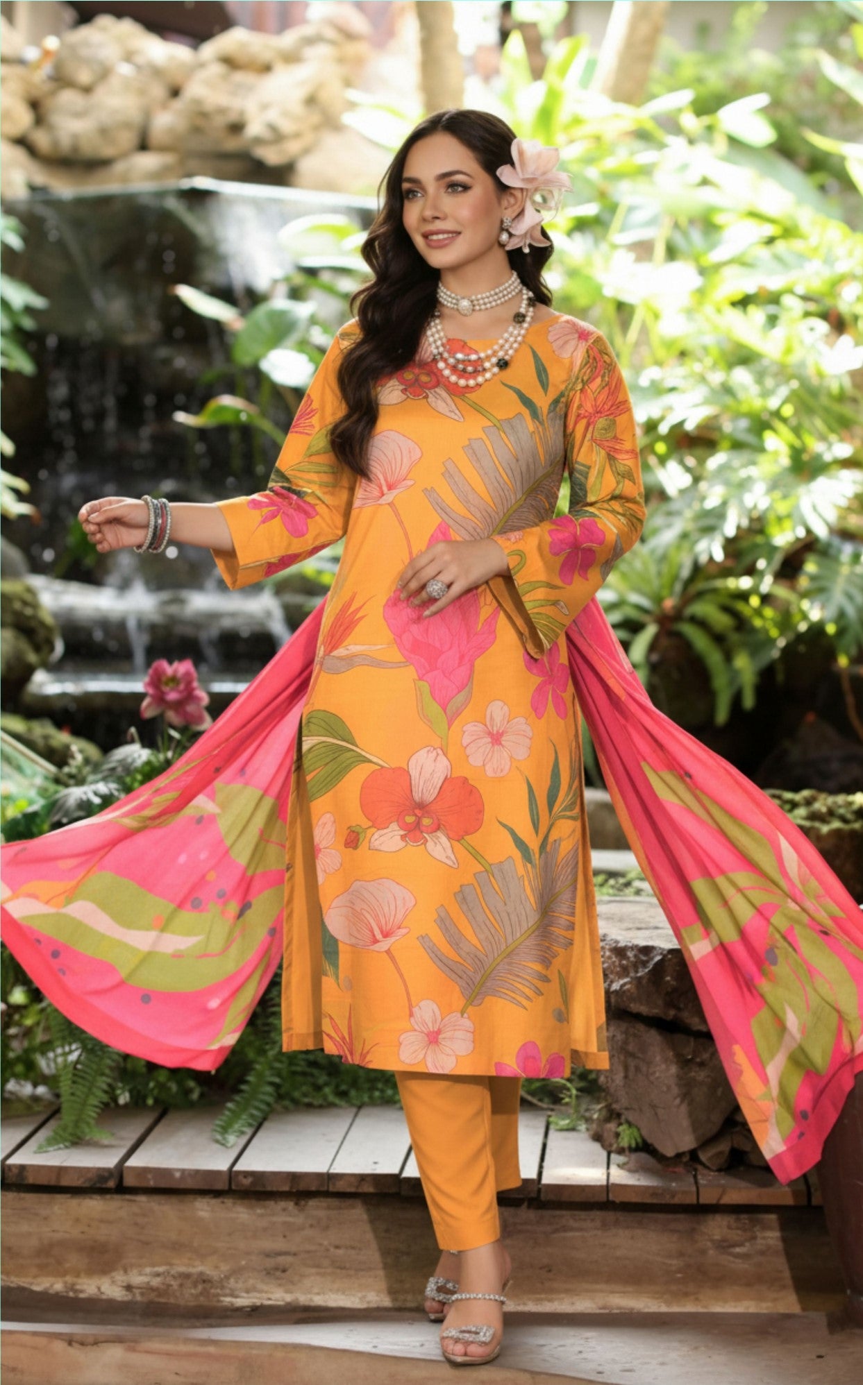 Preesa Premium Lawn – 3PC Printed unstitched Vol-1 D-9