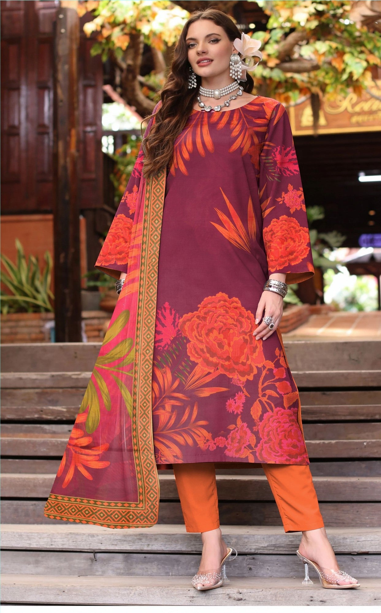 Preesa Premium Lawn – 3PC Printed unstitched Vol-1 D-4